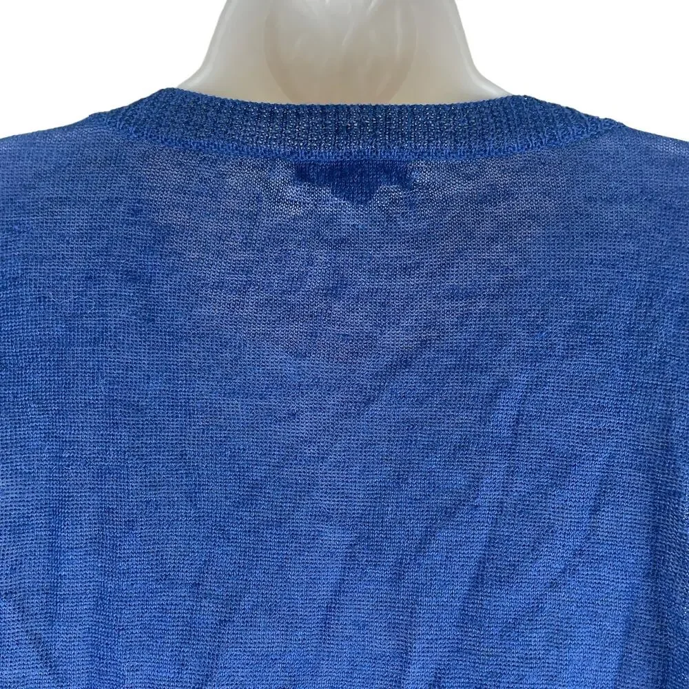 J. Crew Batwinged Crew Neck Sweater 3/4 Sleeve Blue Size XS